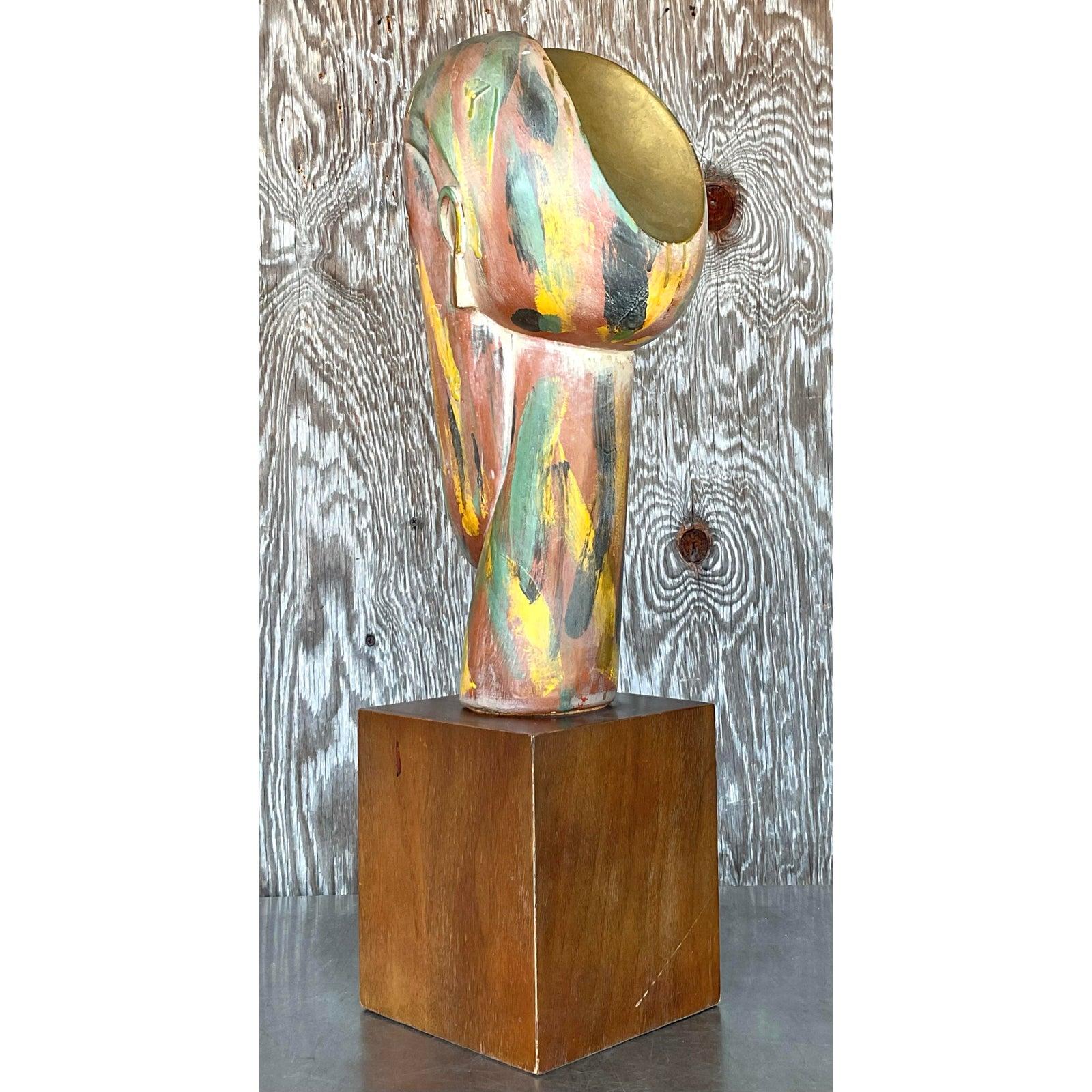 Busto in gesso boho vintage di Modigliani in vendita 5