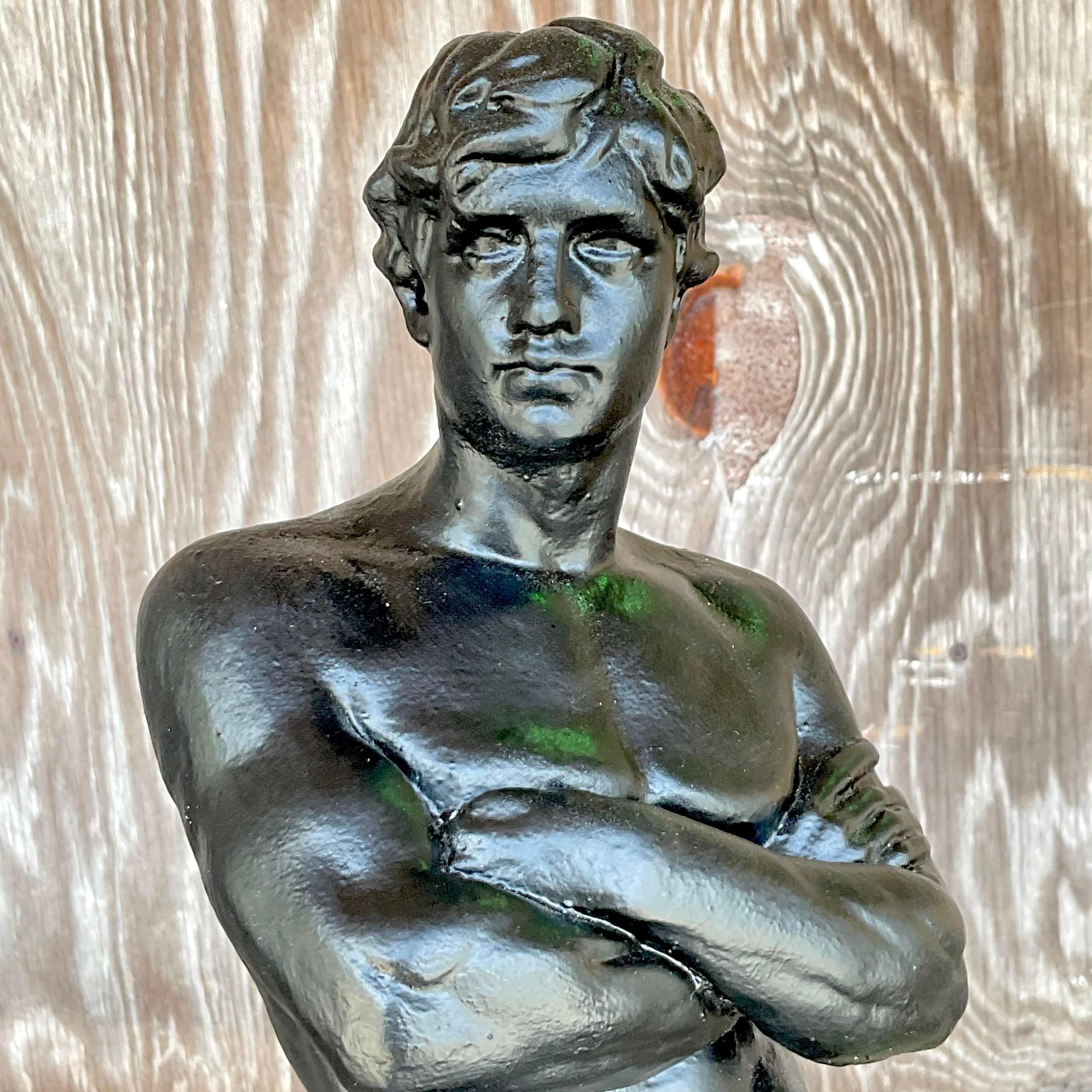 Americano Busto in gesso vintage di uomo Boho in vendita