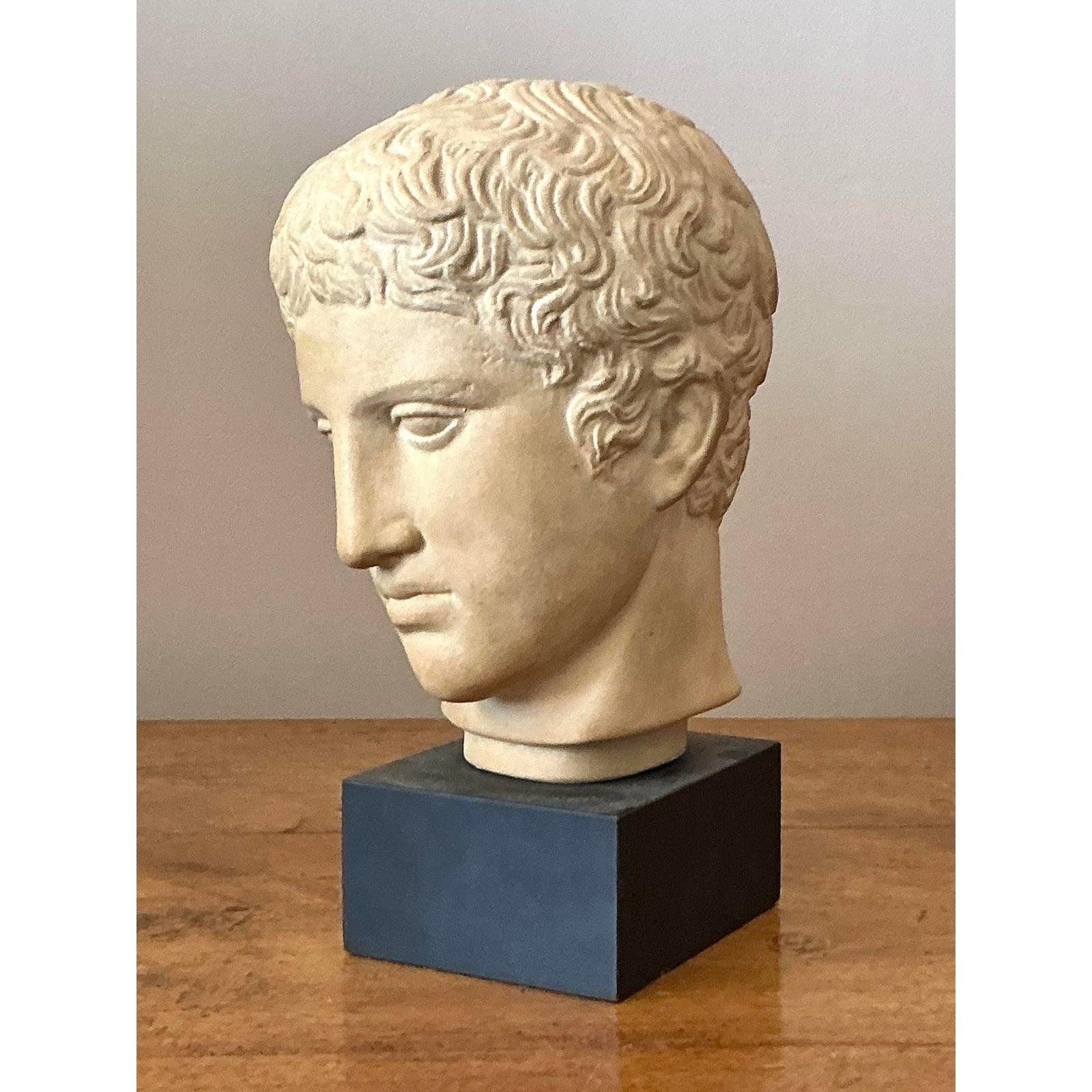 Busto in gesso vintage di uomo Boho In condizioni buone in vendita a West Palm Beach, FL