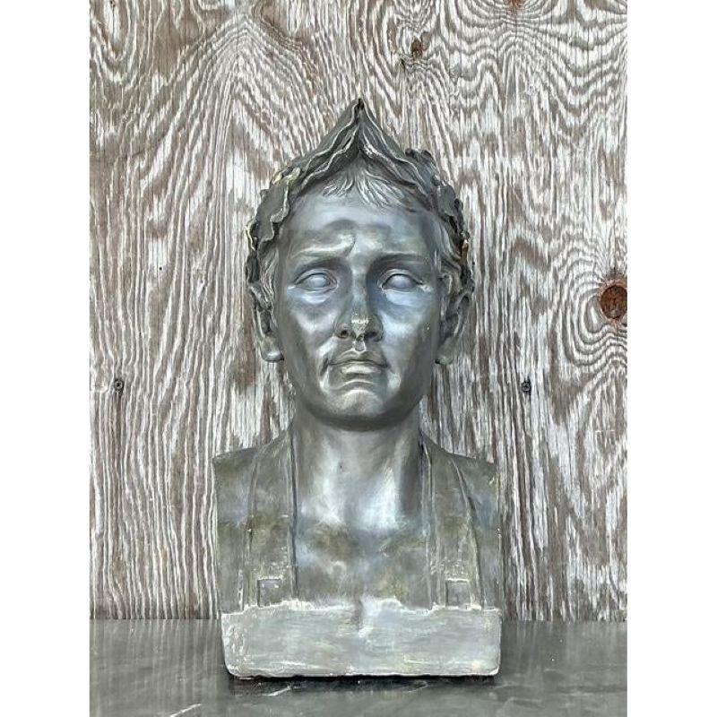 Busto in gesso vintage di uomo Boho In condizioni buone in vendita a West Palm Beach, FL