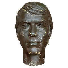 Buste d'homme bohème vintage en plâtre