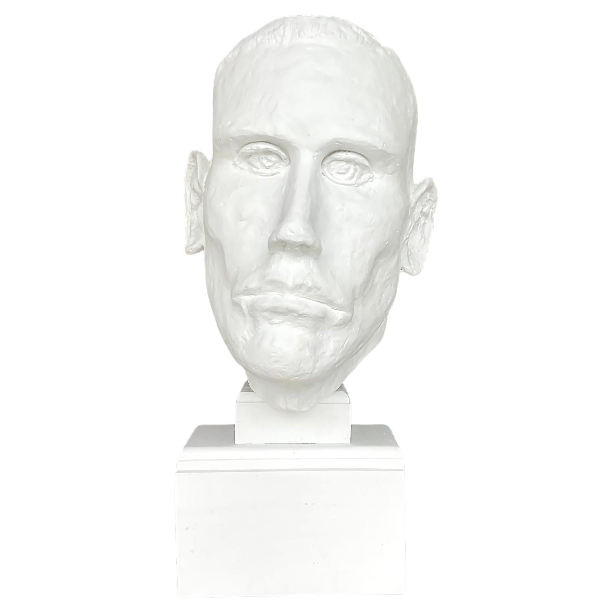 Vintage Boho Plaster Bust of Man