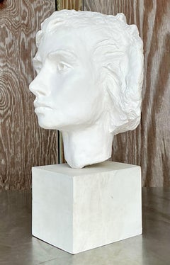 Busto de mujer de escayola vintage boho