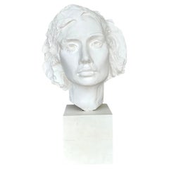 Busto de mujer de escayola vintage boho