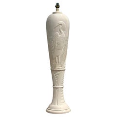 Vintage Boho Plaster Crane Floor Lamp