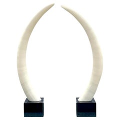 Zanne di elefante in gesso vintage Boho - una coppia