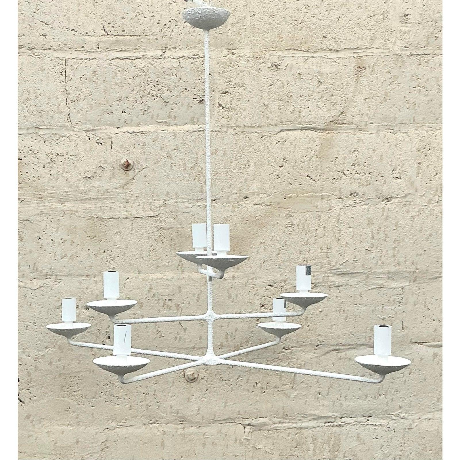 Mid-Century moderno Lampadario a tre livelli con finitura in gesso vintage Boho in vendita