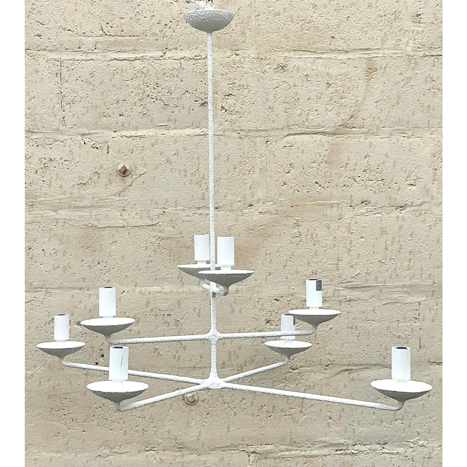Metallo Lampadario a tre livelli con finitura in gesso vintage Boho in vendita