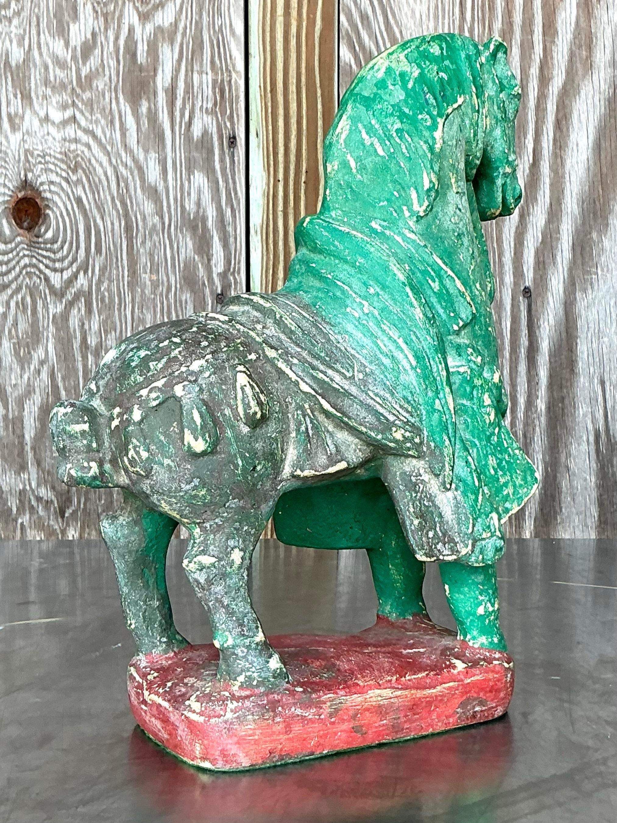 Caballo de escayola vintage boho Rústico en venta
