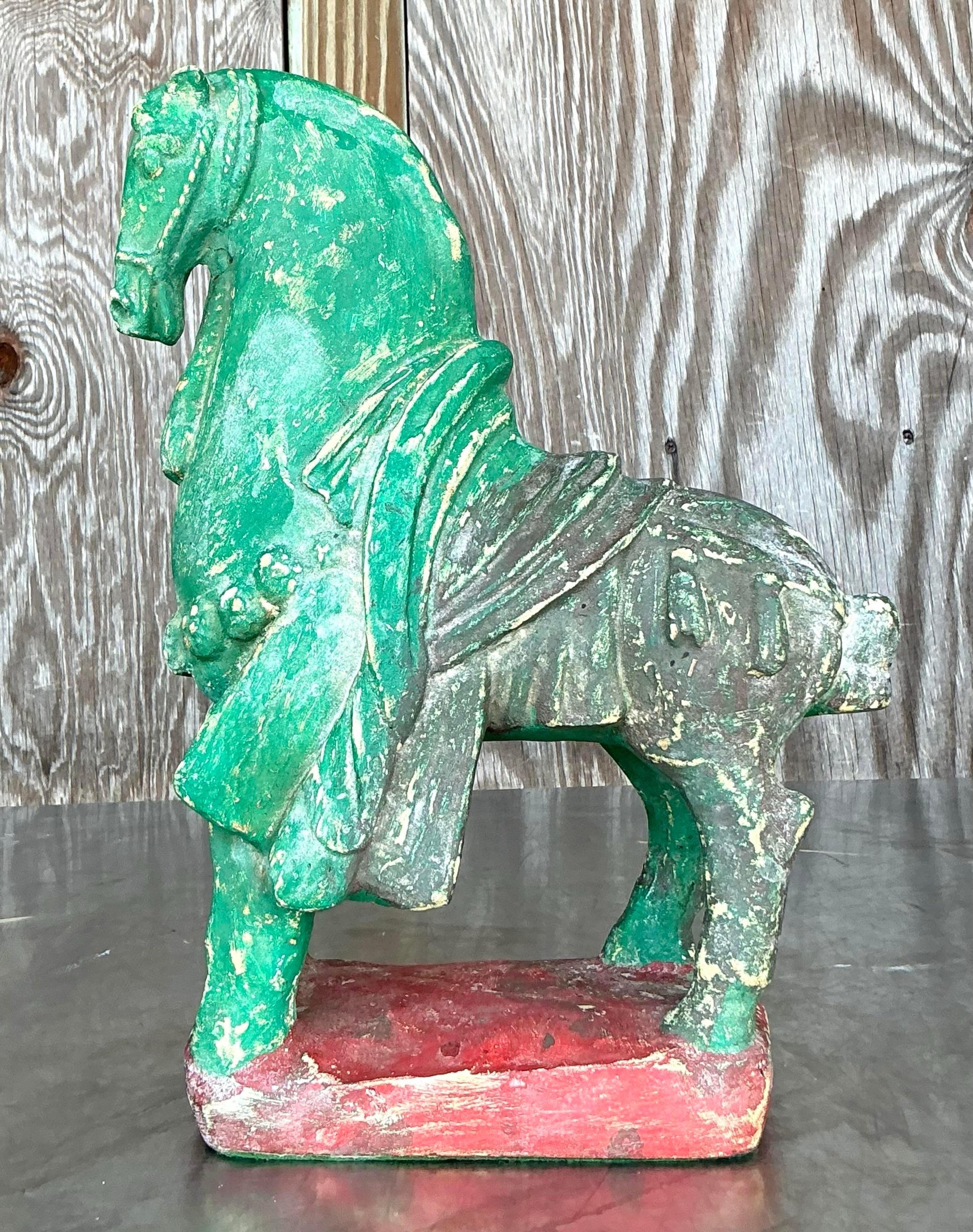 Caballo de escayola vintage boho Estadounidense en venta