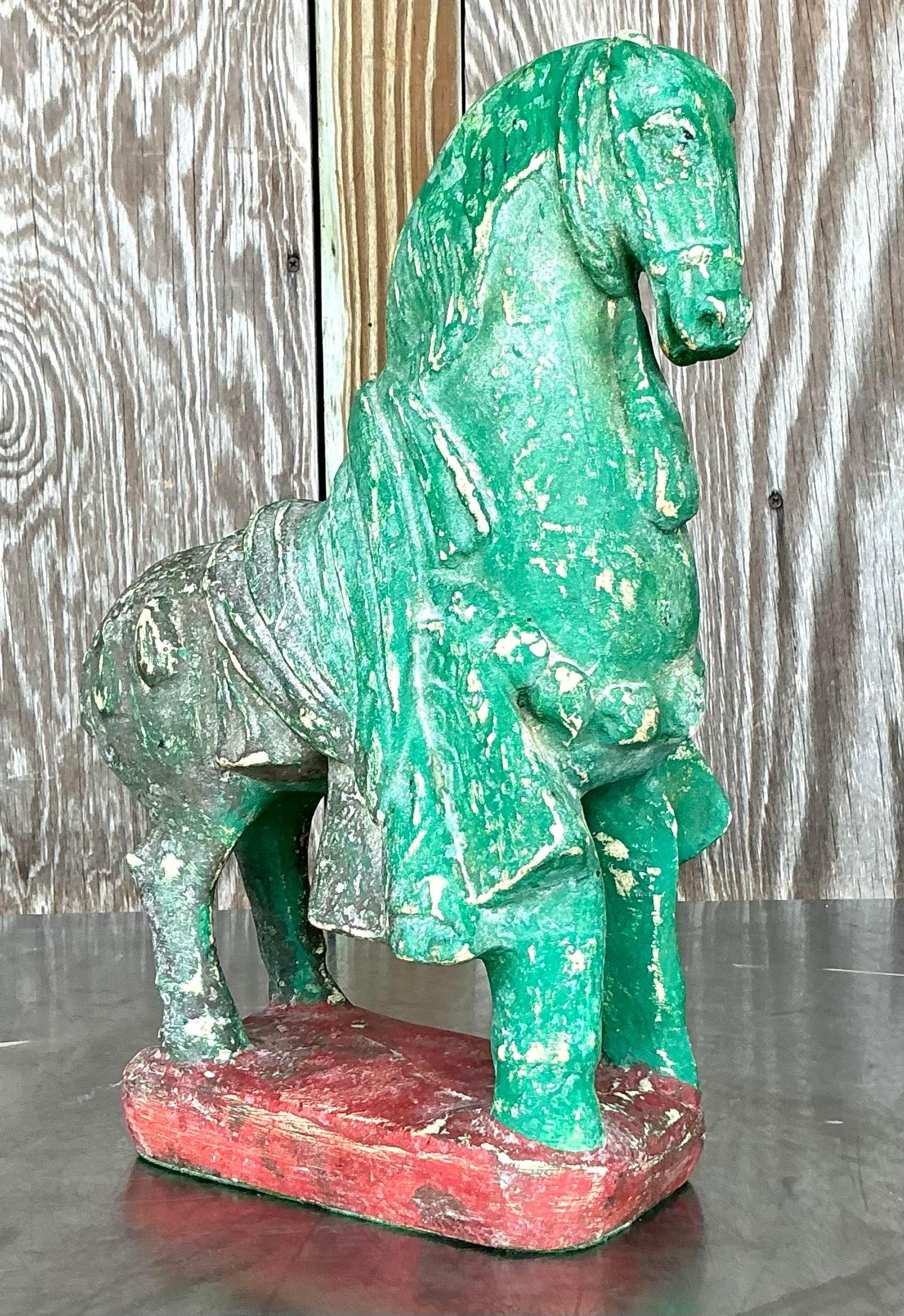 Caballo de escayola vintage boho siglo XX en venta