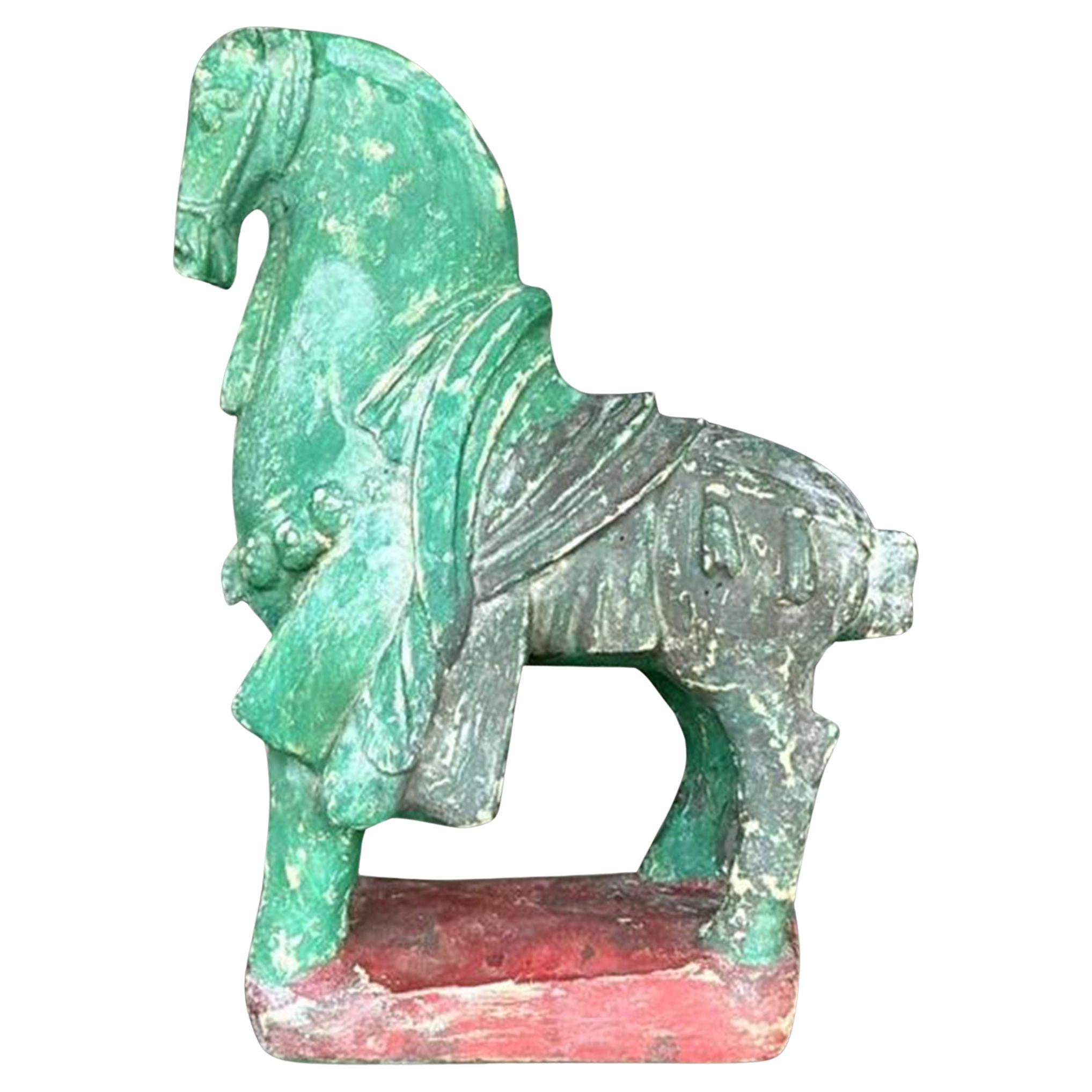 Vintage Boho Plaster Horse