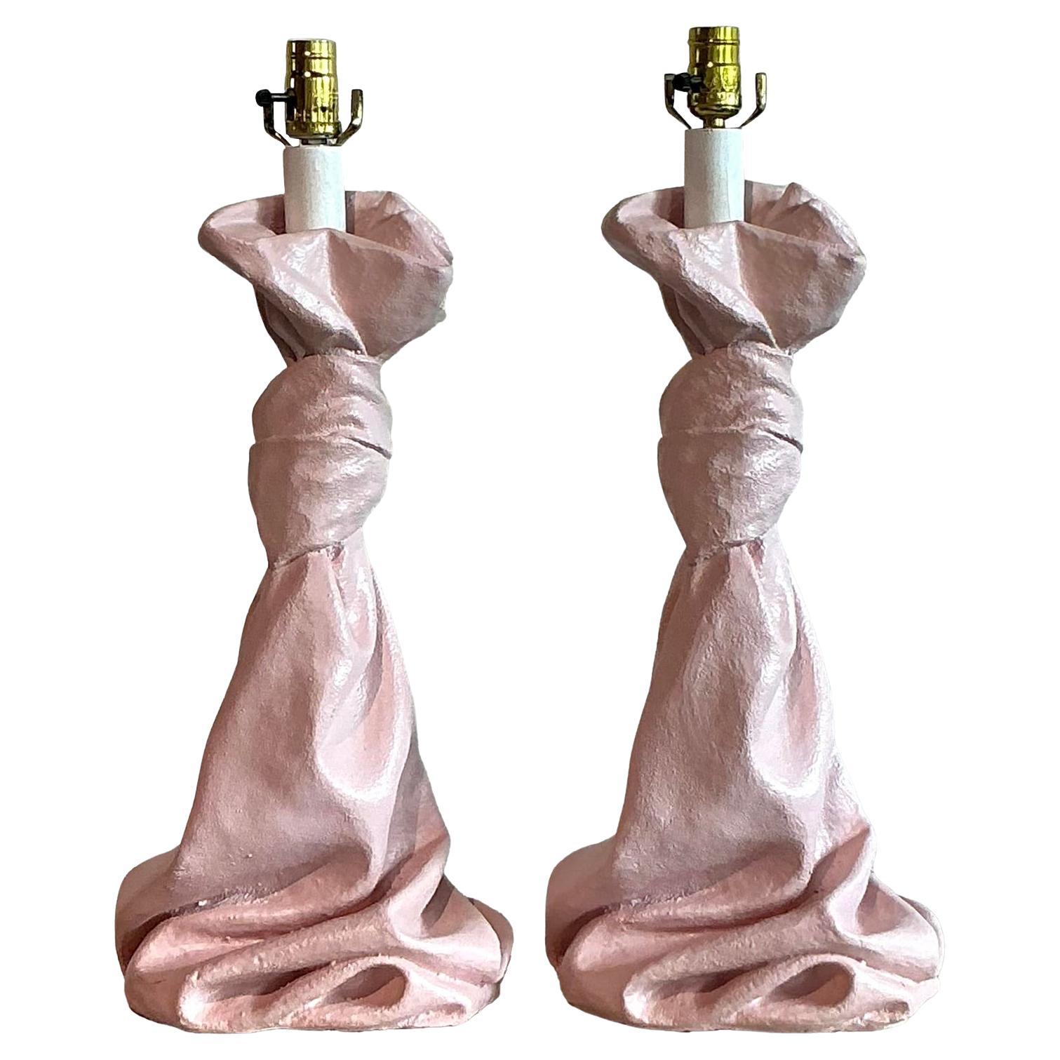Lámparas vintage boho de nudos de escayola - Pareja en venta