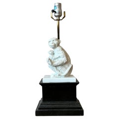 Vintage Boho Plaster Monkey Lamp