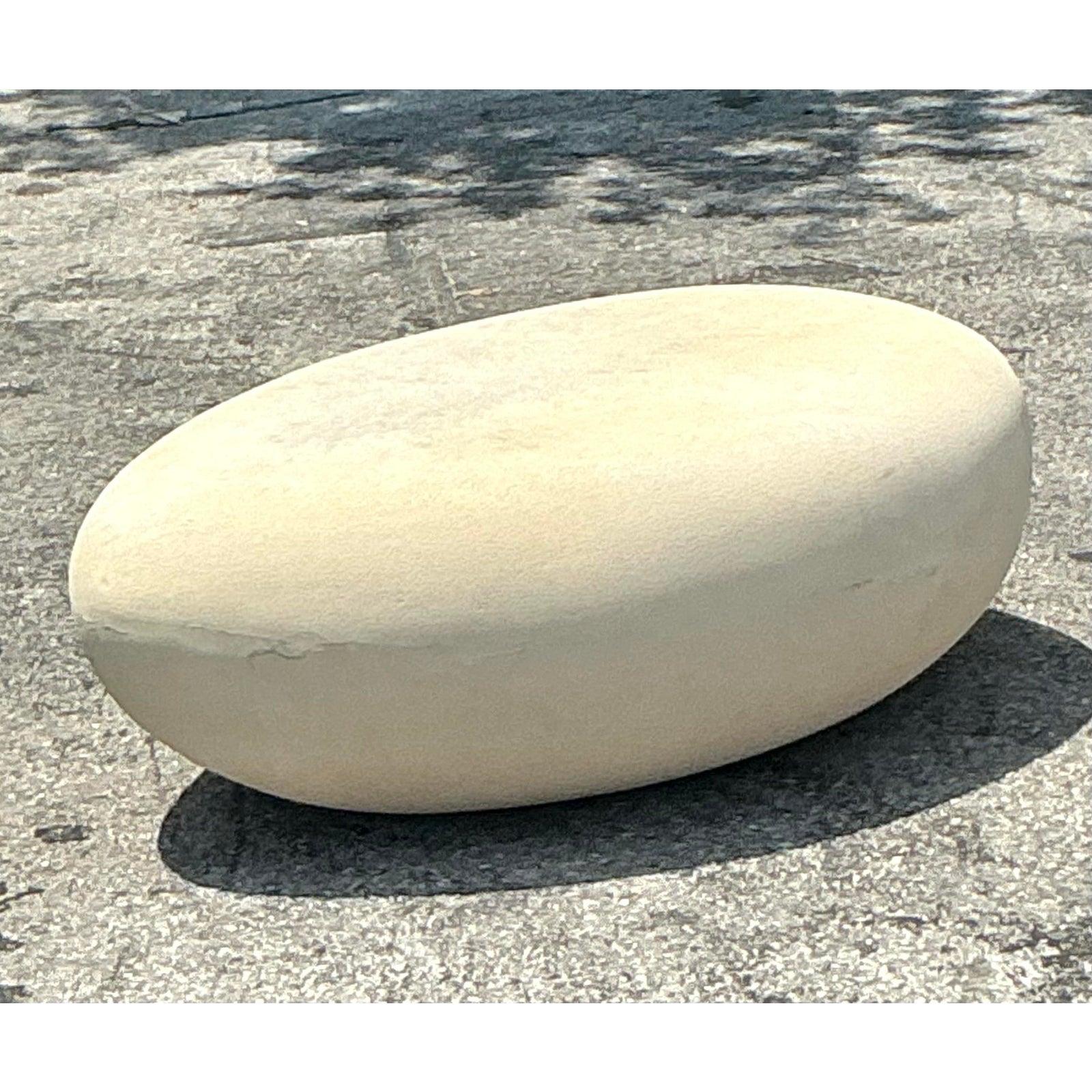 Table basse bohème biomorphique vintage en plâtre sur fibre de verre en vente 3