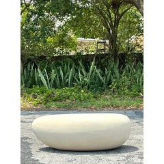 Vintage Boho Plaster Over Fiberglass Biomorphic Coffee Table