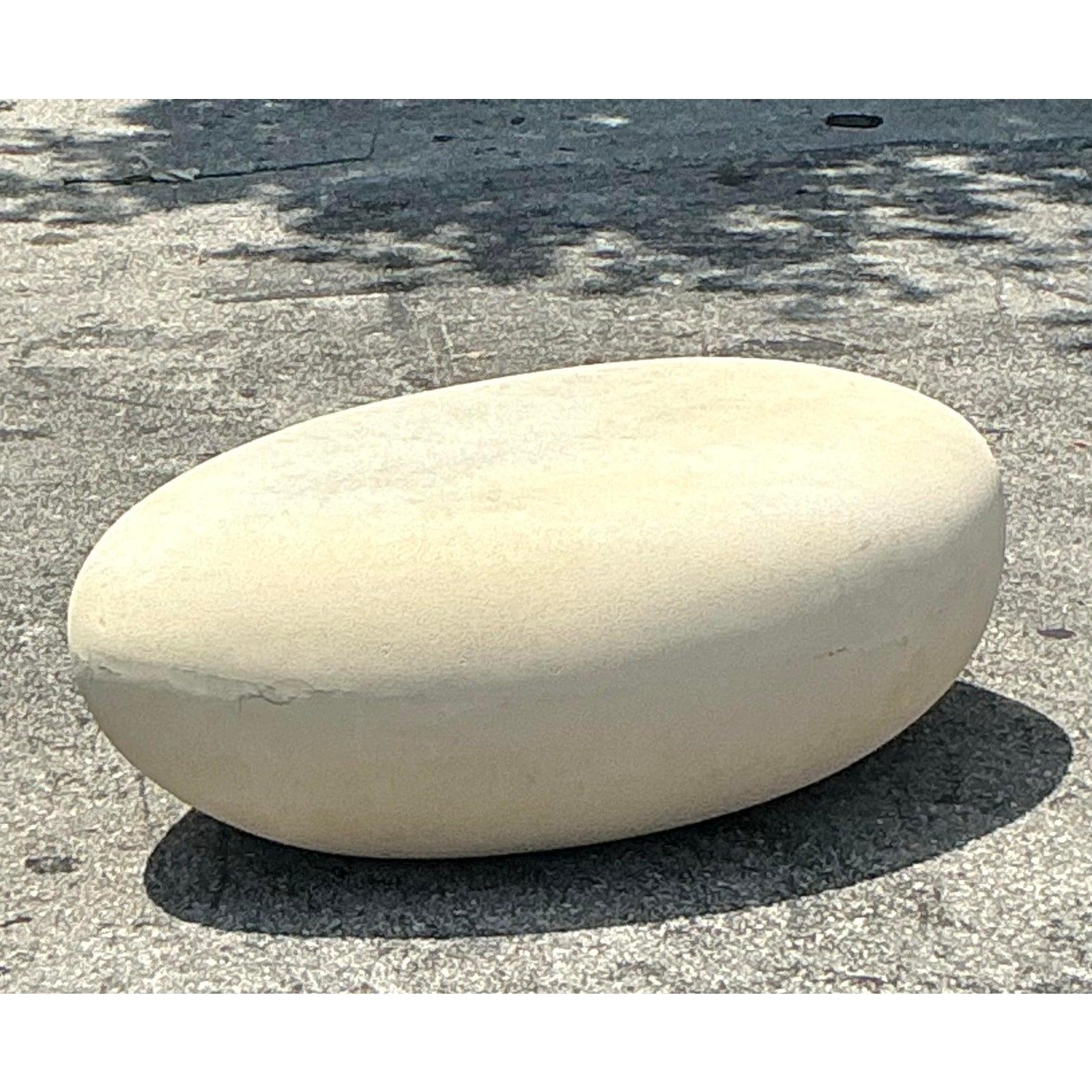 XXIe siècle et contemporain Table basse bohème biomorphique vintage en plâtre sur fibre de verre en vente