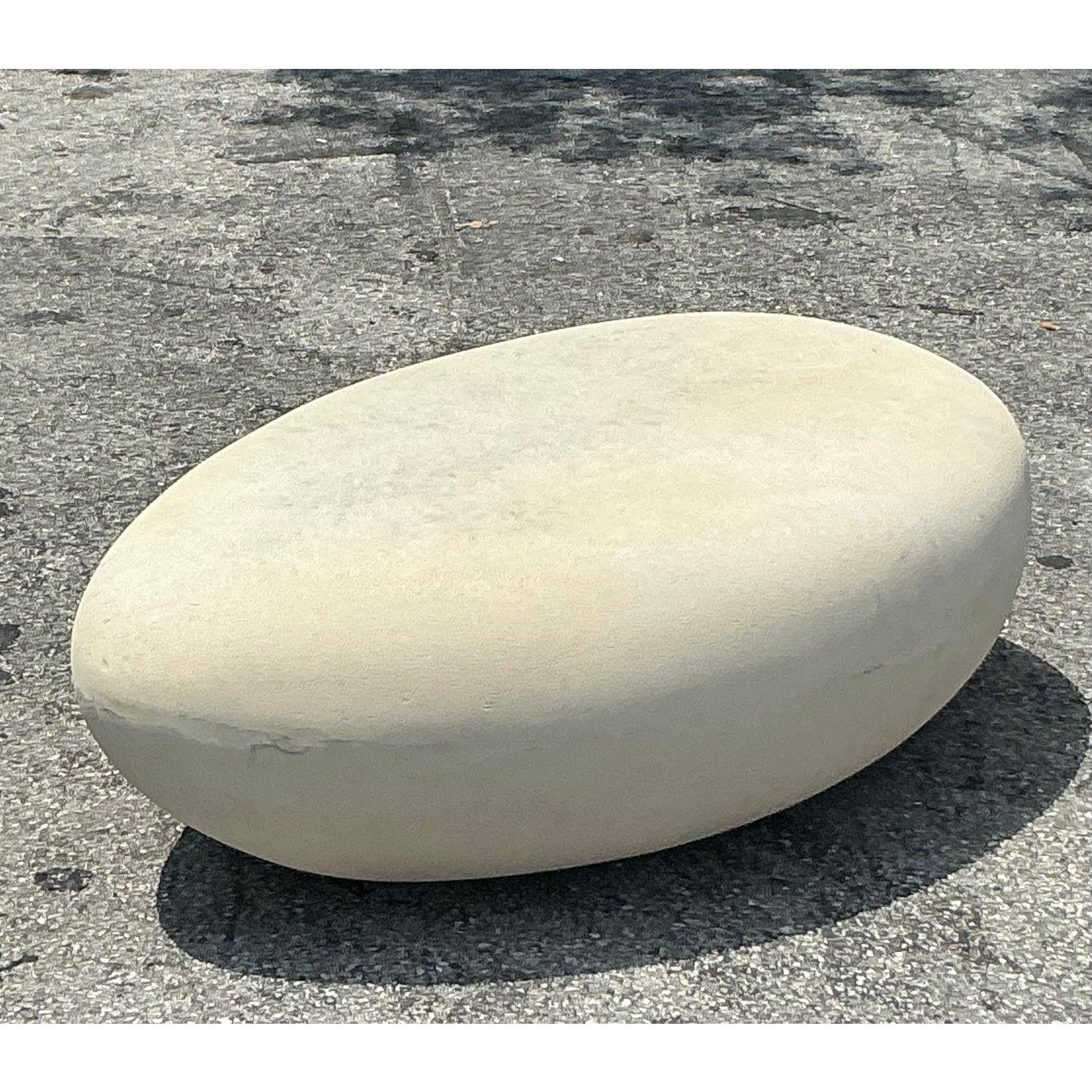 Table basse bohème biomorphique vintage en plâtre sur fibre de verre en vente 2