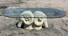 Vintage Boho Plaster Ram’s Head Coffee Table
