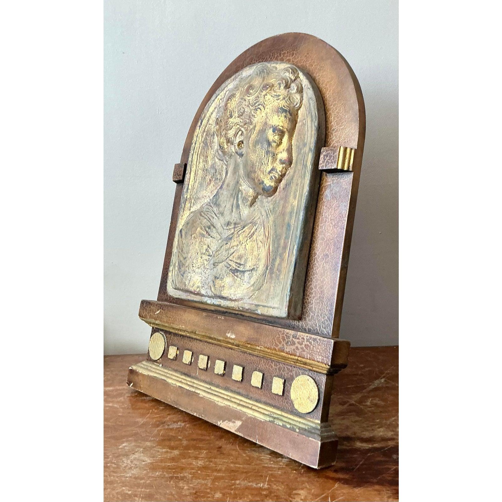 Vintage Boho Gips Relief Rahmen im Zustand „Gut“ im Angebot in West Palm Beach, FL
