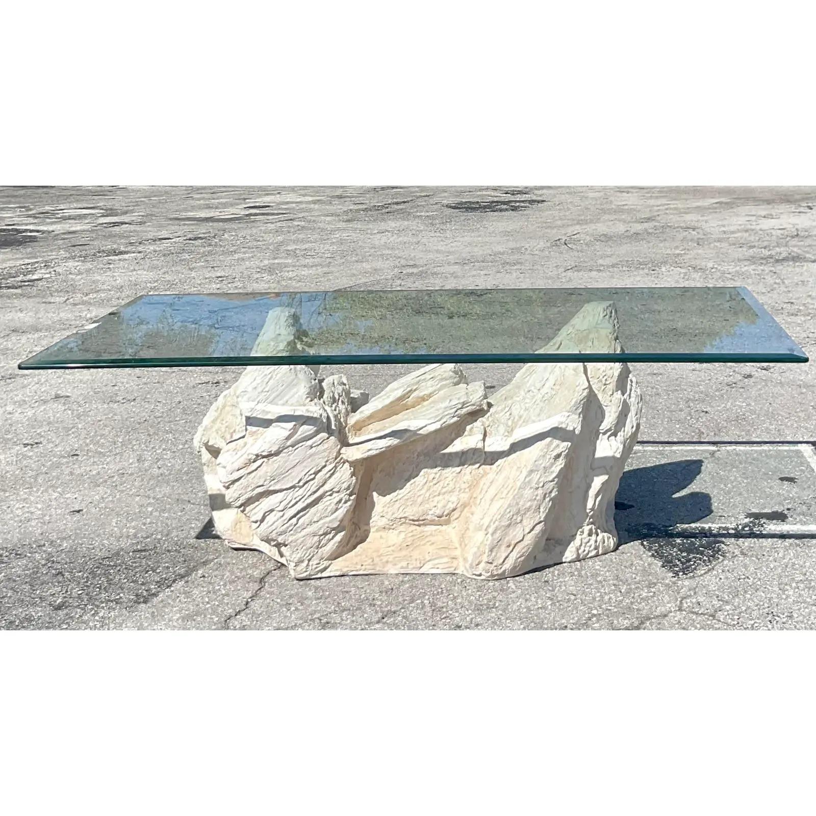 Vintage Boho Plaster Rock Coffee Table After Sirmos 7