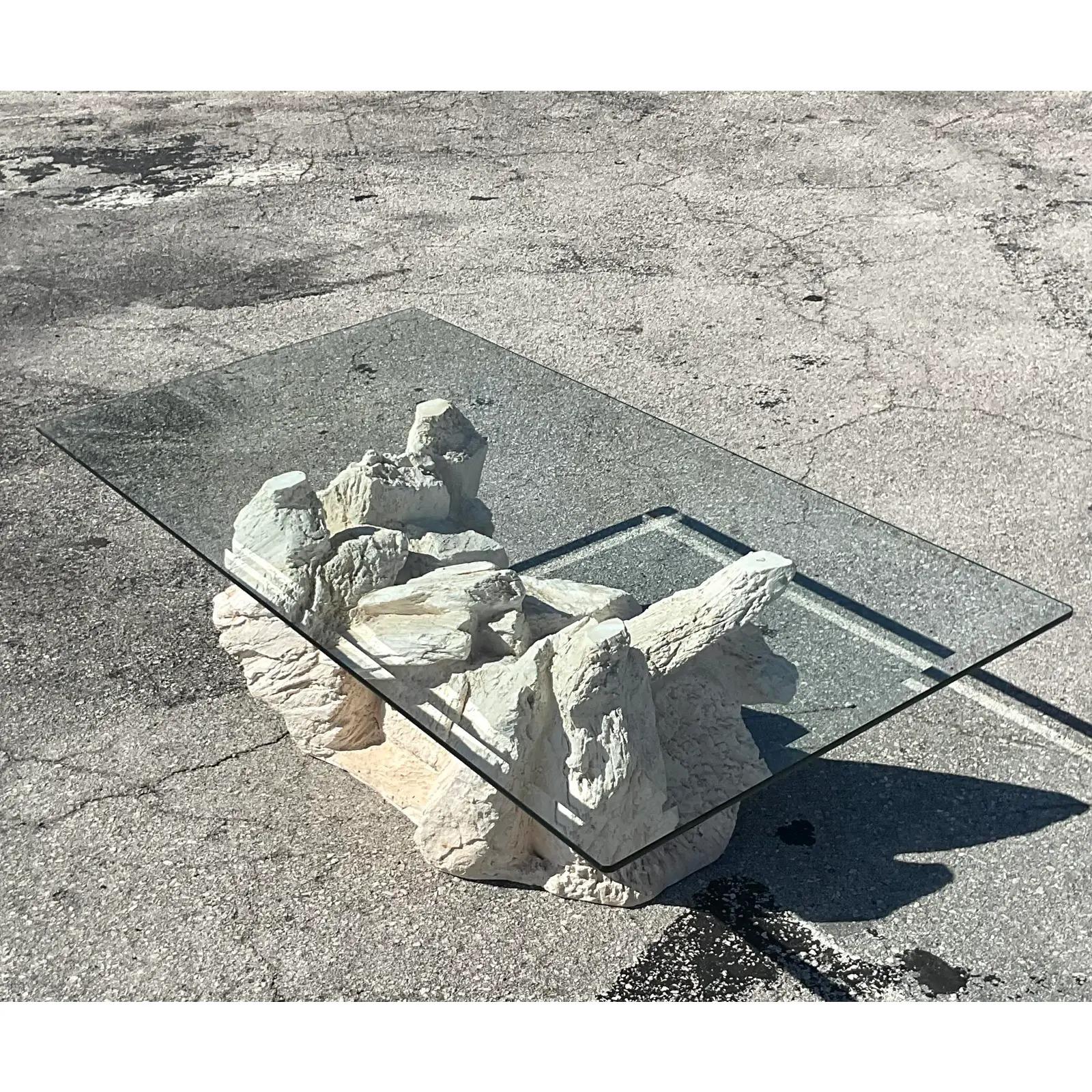 Vintage Boho Plaster Rock Coffee Table After Sirmos 2