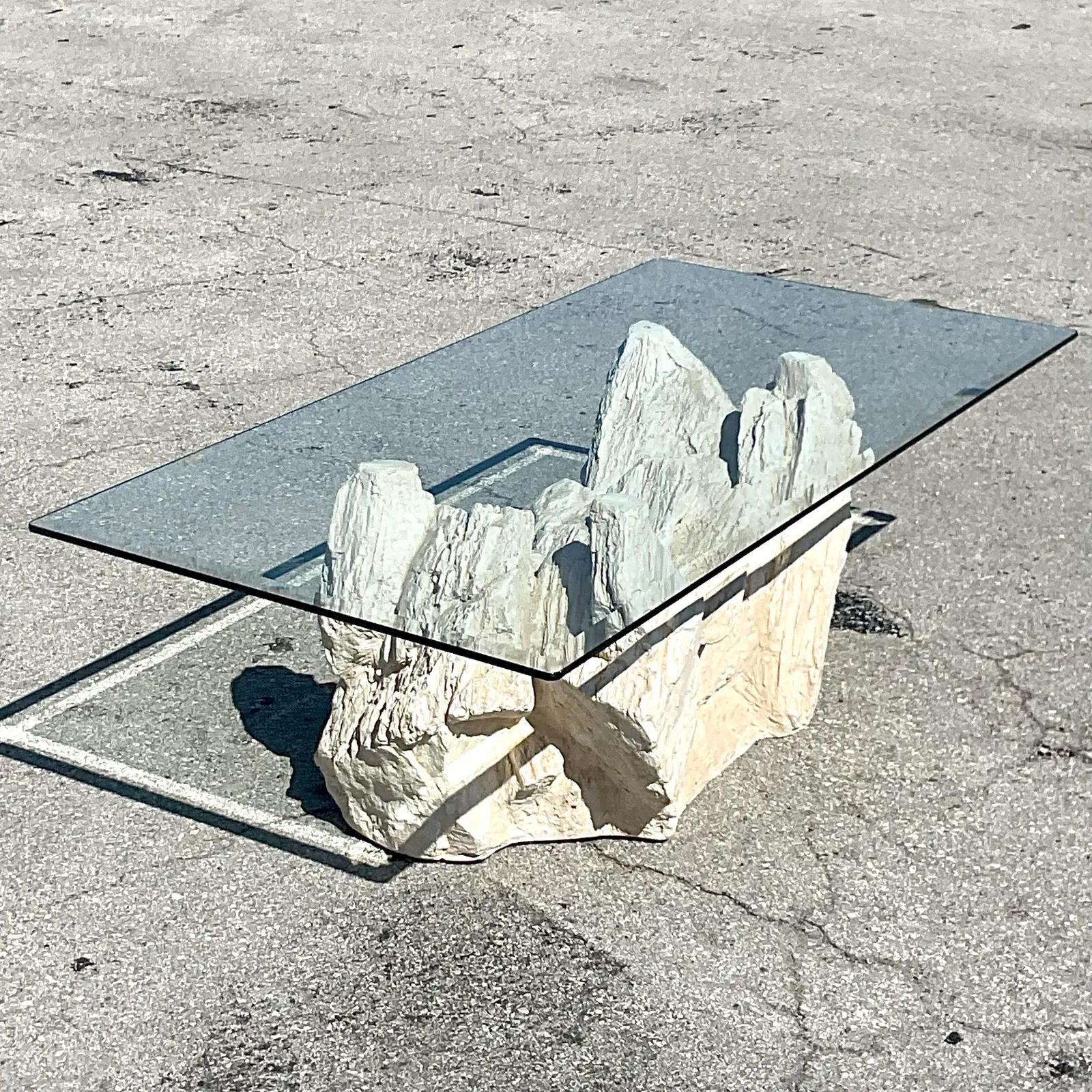 Vintage Boho Plaster Rock Coffee Table After Sirmos 3