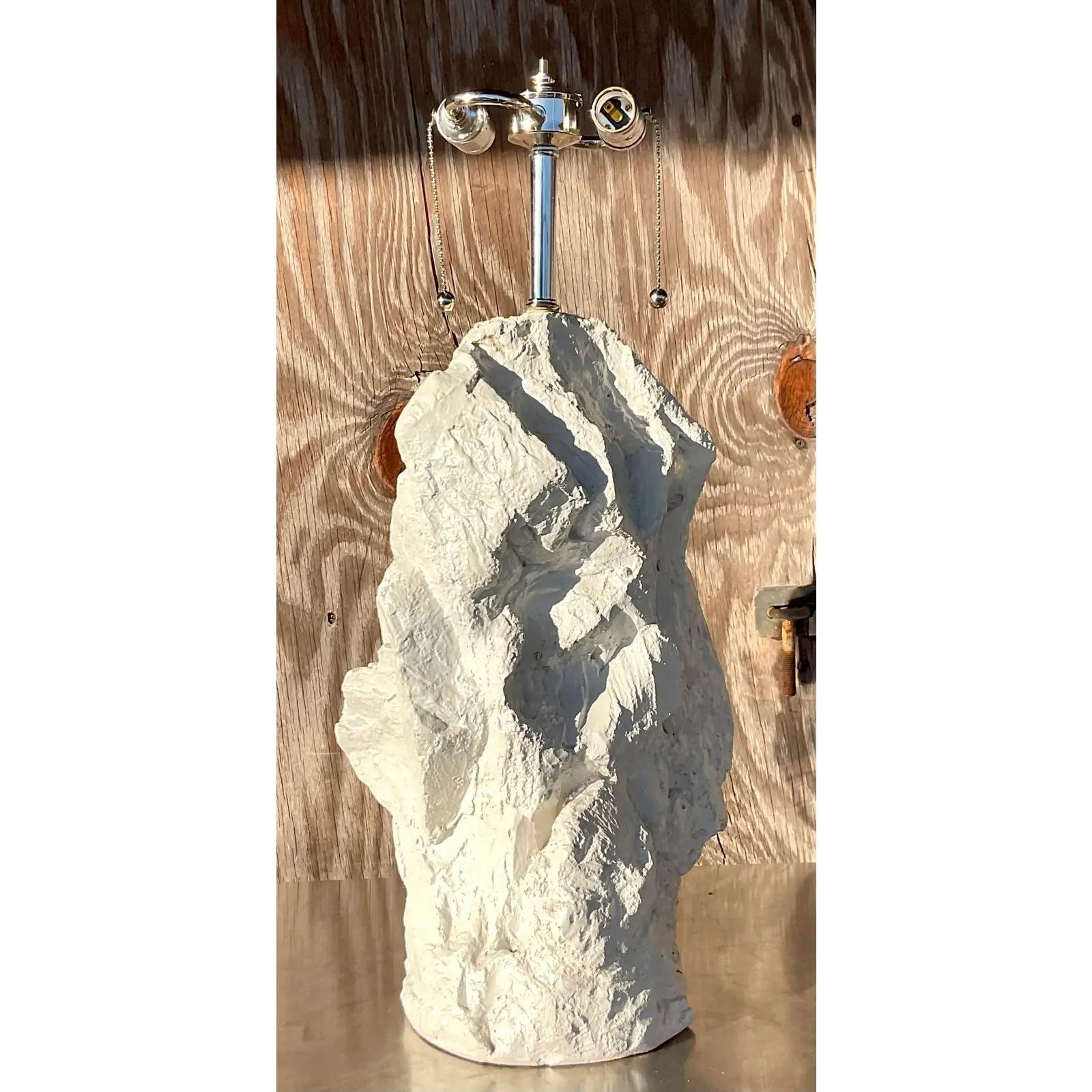 Vintage Boho Plaster Rock Lamp After Sirmos 2