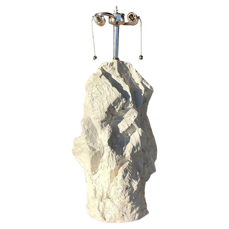Lampe rocheuse vintage Boho en plâtre d'après Sirmos en vente