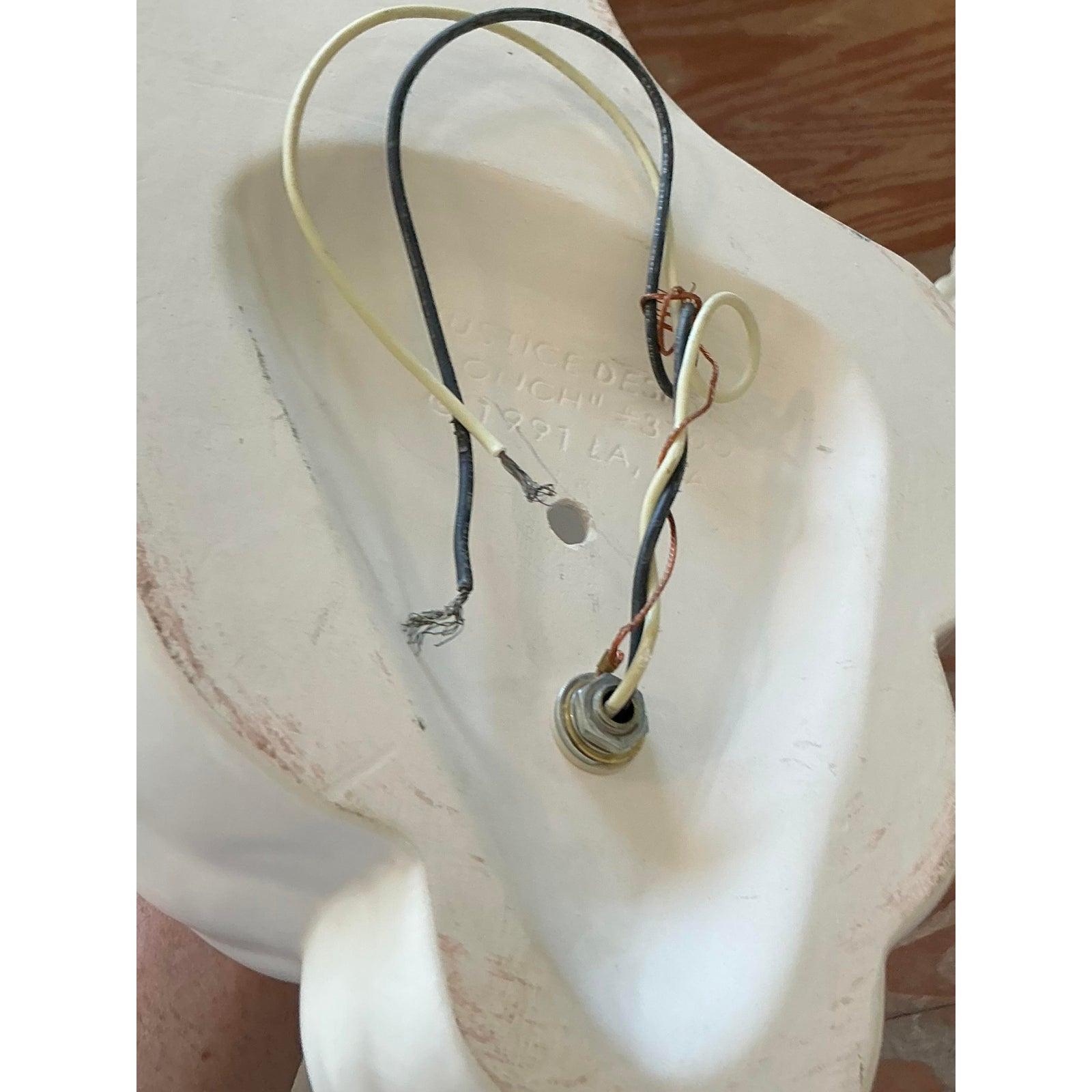 Vintage Boho Plaster Shell Light Sconce - A Pair For Sale 5