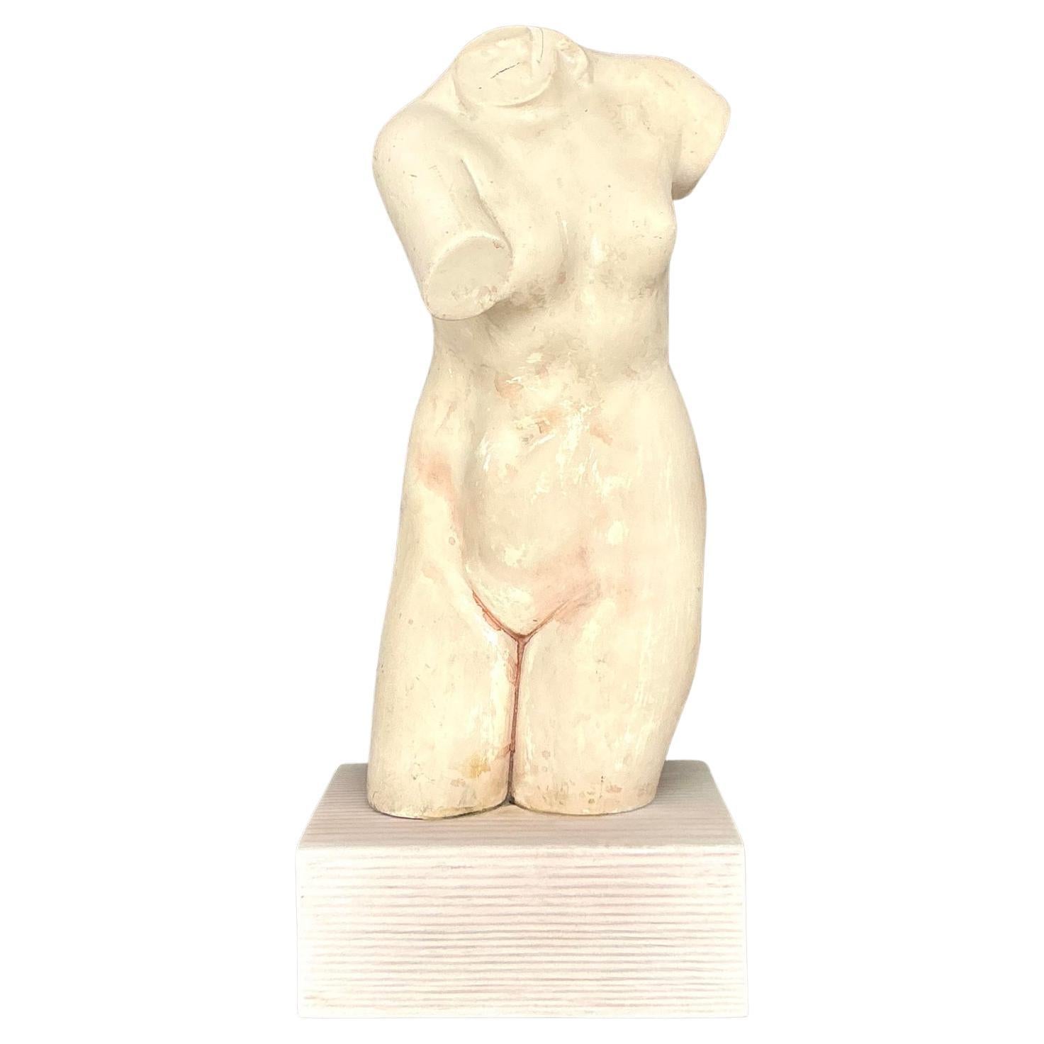 Vintage Boho Plaster Torso of Woman
