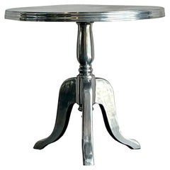 Vintage Boho Polished Aluminum Cafe Table