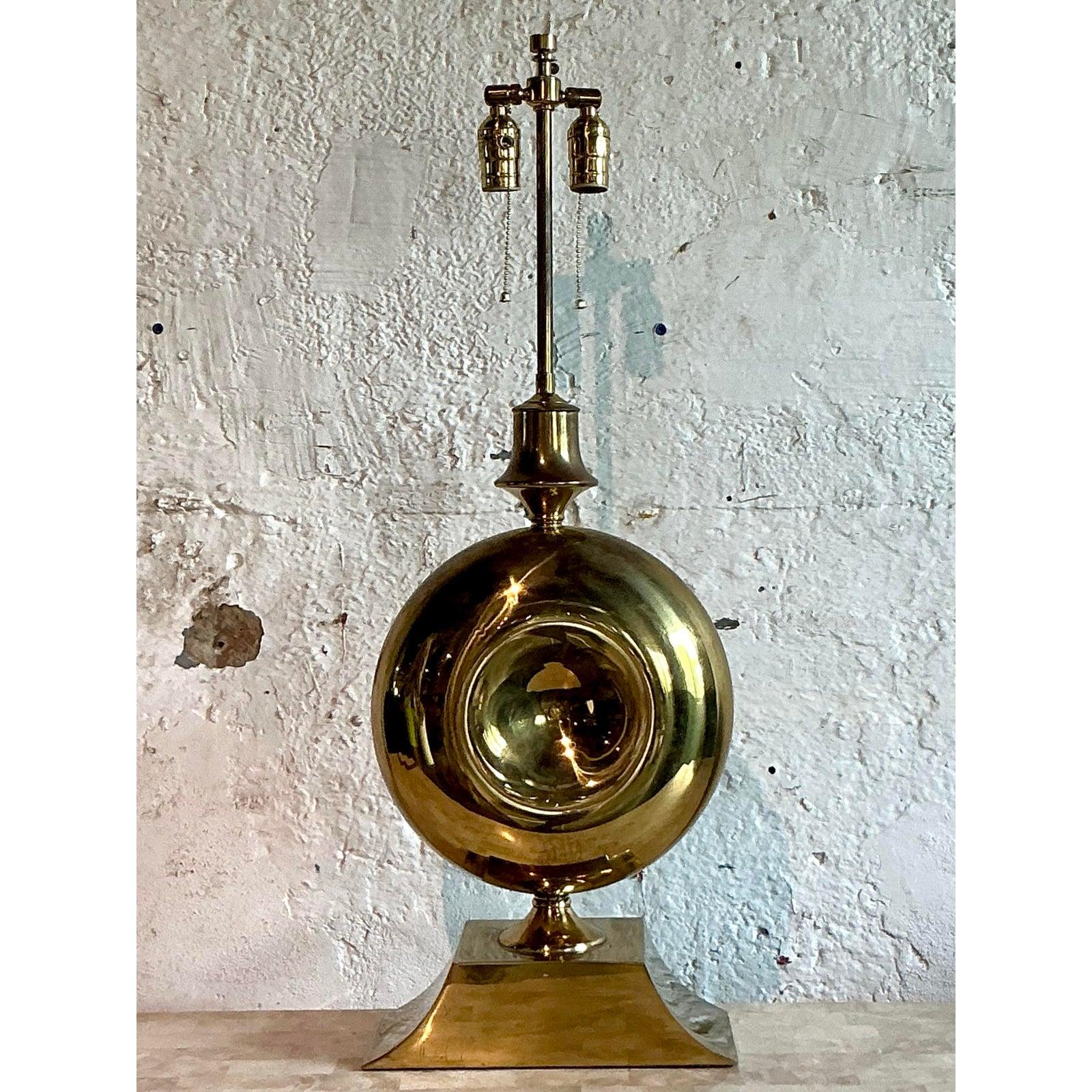 Lámparas vintage boho de latón pulido Estadounidense en venta