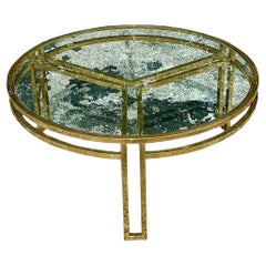 Vintage Boho Polished Brass Rail Coffee Table