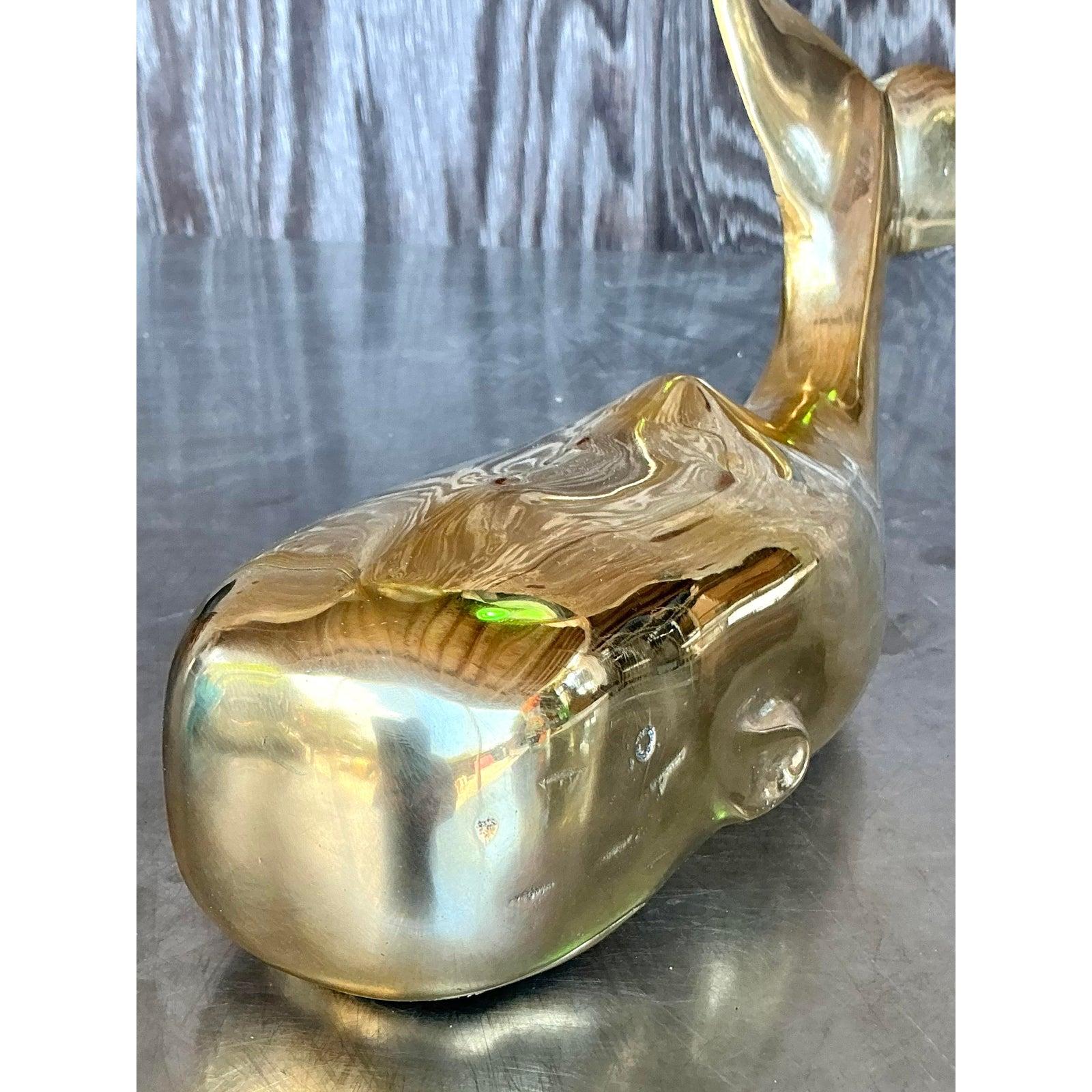 Américain Baleine Vintage Boho en laiton poli en vente