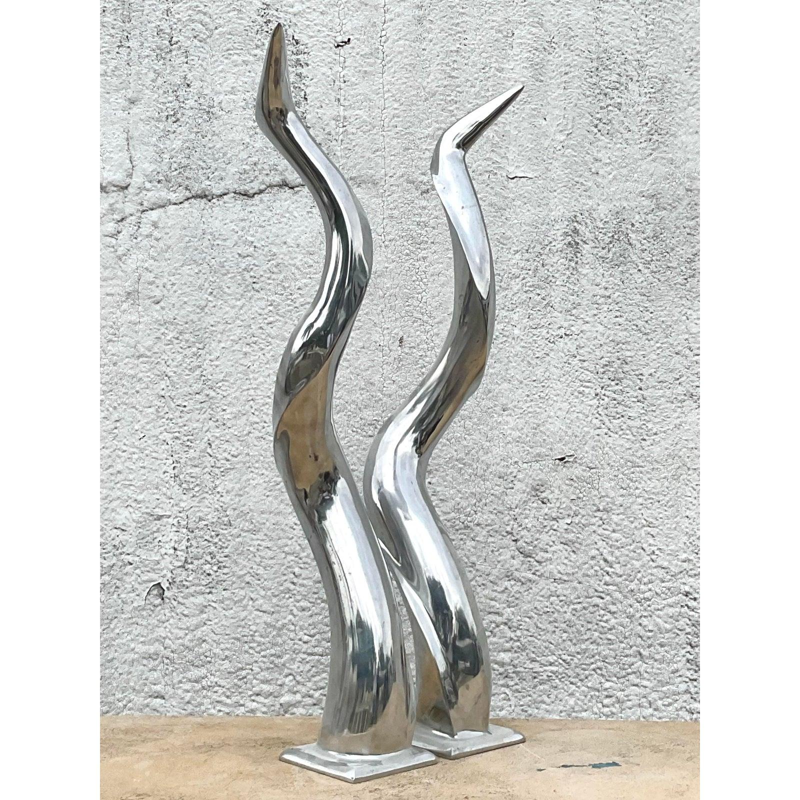 Americano Antlers vintage in cromo lucido Boho - Una coppia in vendita