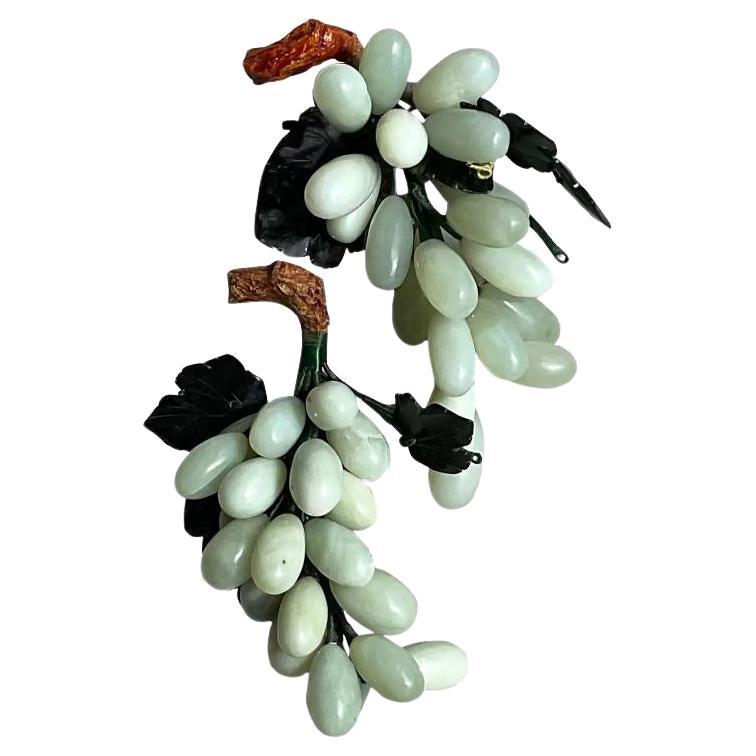 Vintage Boho Polished Stone Grape Clusters - a Pair For Sale
