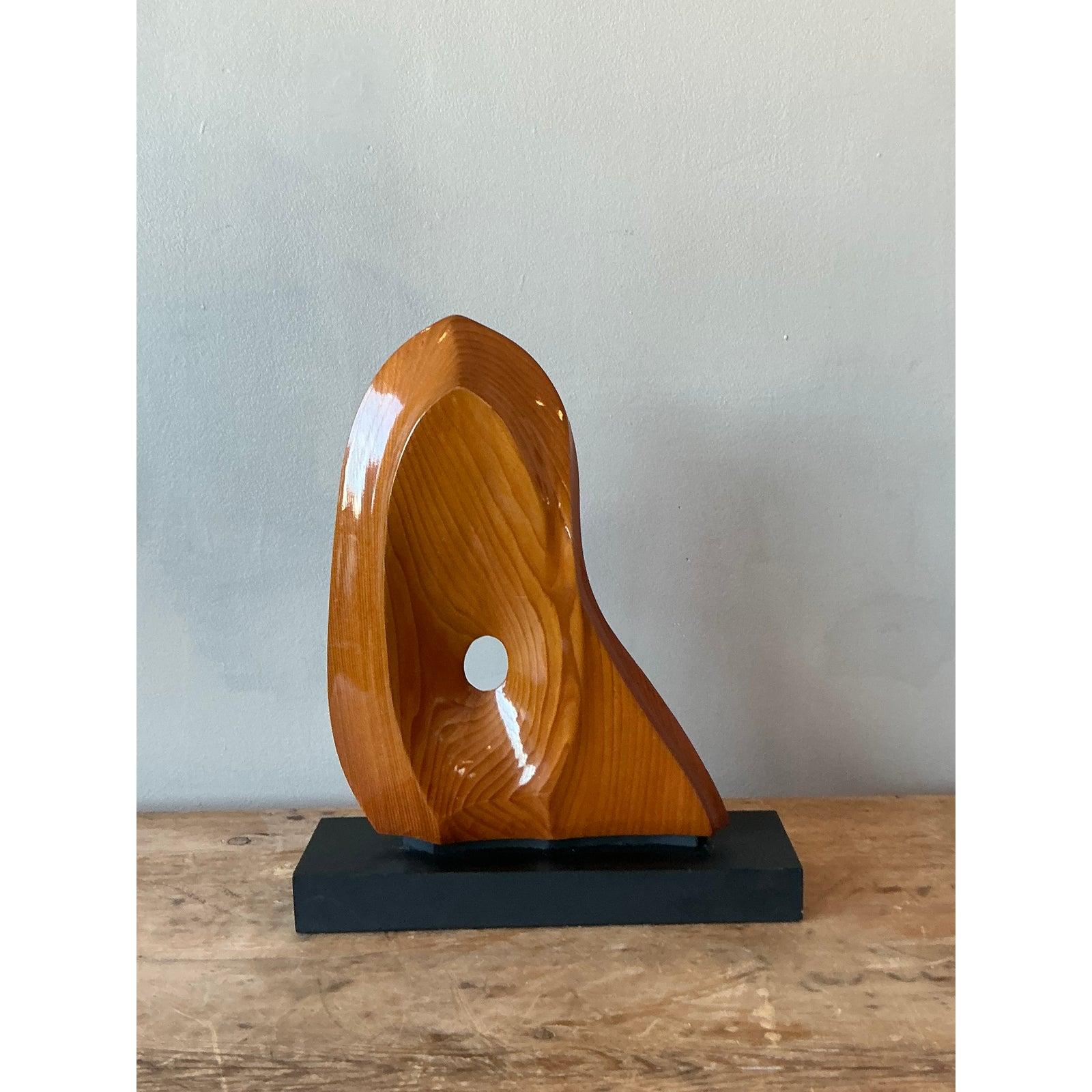 Scultura astratta in legno lucidato vintage Boho in vendita 1