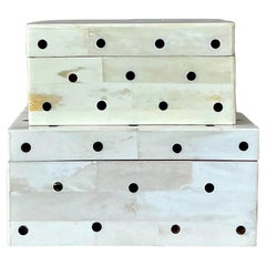 Vintage Boho Polka Dot Tessellated Boho Boxes - Set of 2