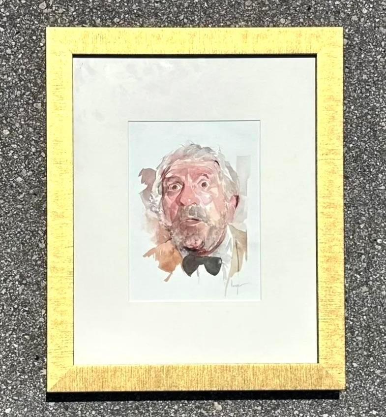 Añade un toque de encanto ecléctico a tu decoración con este Retrato boho vintage de un hombre, gouache sobre papel. Los colores vibrantes y los trazos atrevidos captan la esencia de espíritu libre del estilo bohemio, convirtiéndola en una pieza