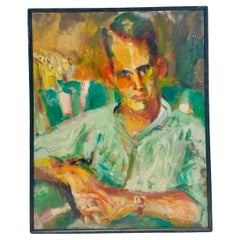 Vintage Boho Portrait of Man Oil Painting on Canvas