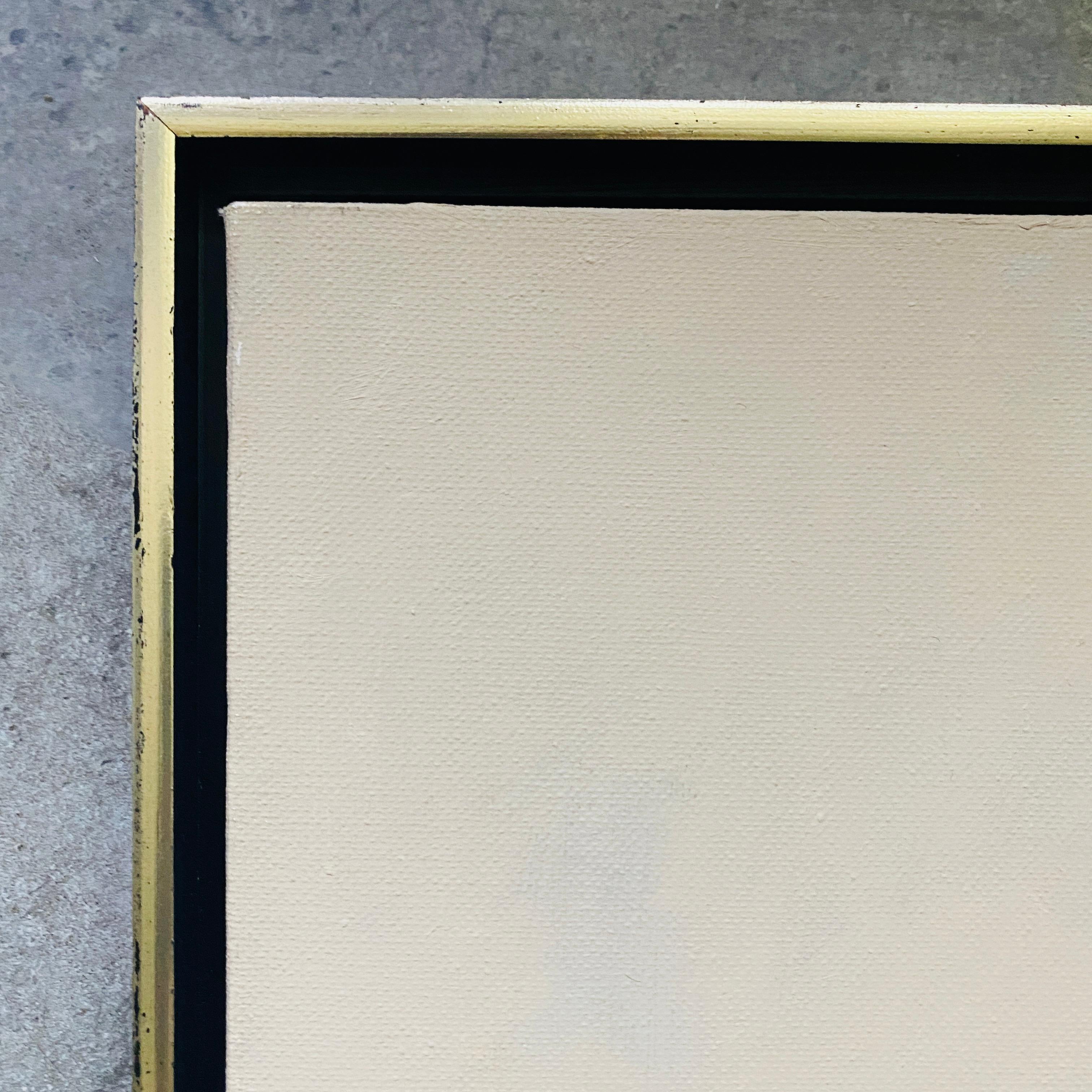 Tela Ritratto Boho d'epoca firmato Ritratto originale a olio su tela anni '70 in vendita