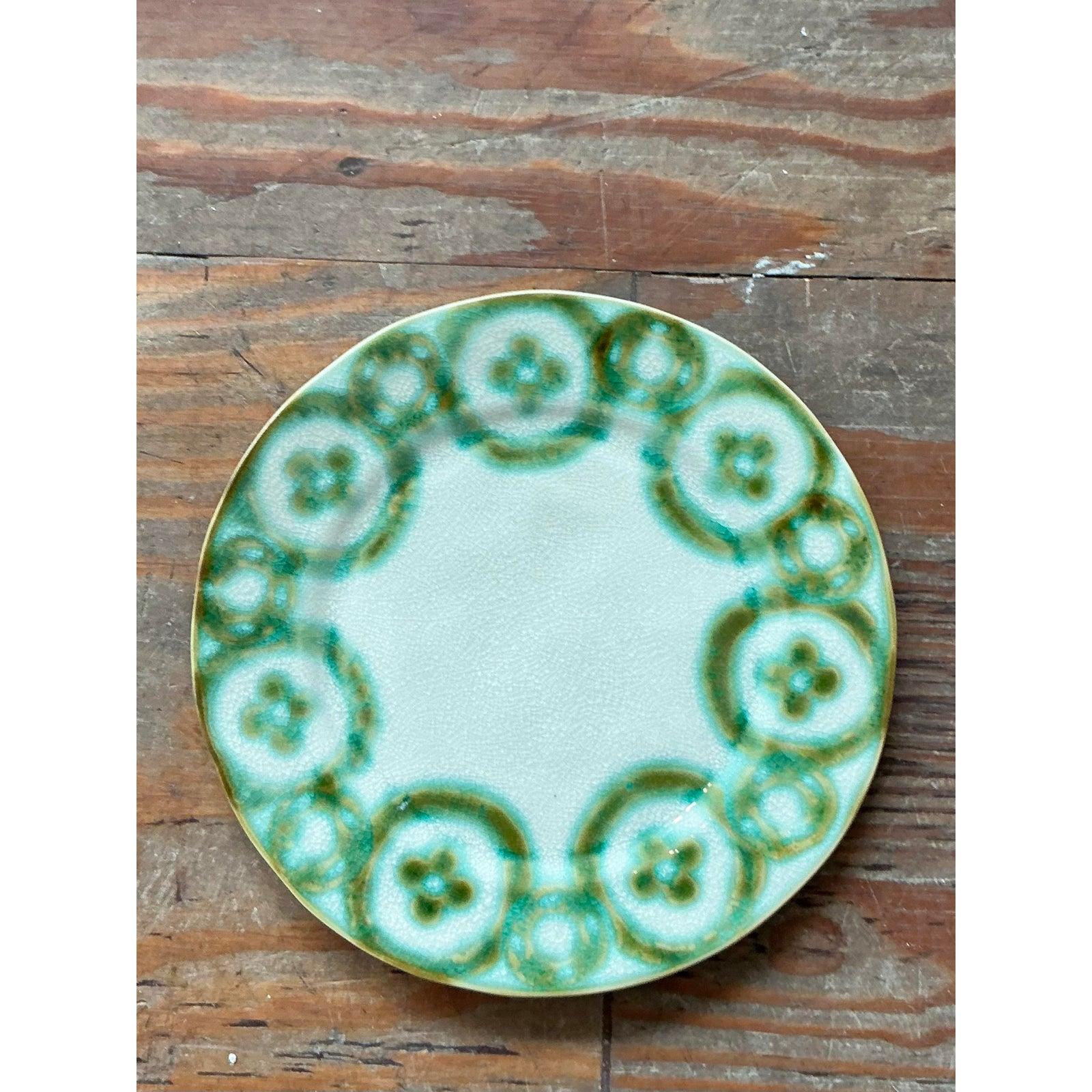 Portugais Assiettes à dîner vintage boho portugaises peintes à la main - Lot de 8 en vente