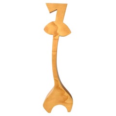 Scultura in legno astratta vintage boho postmoderna