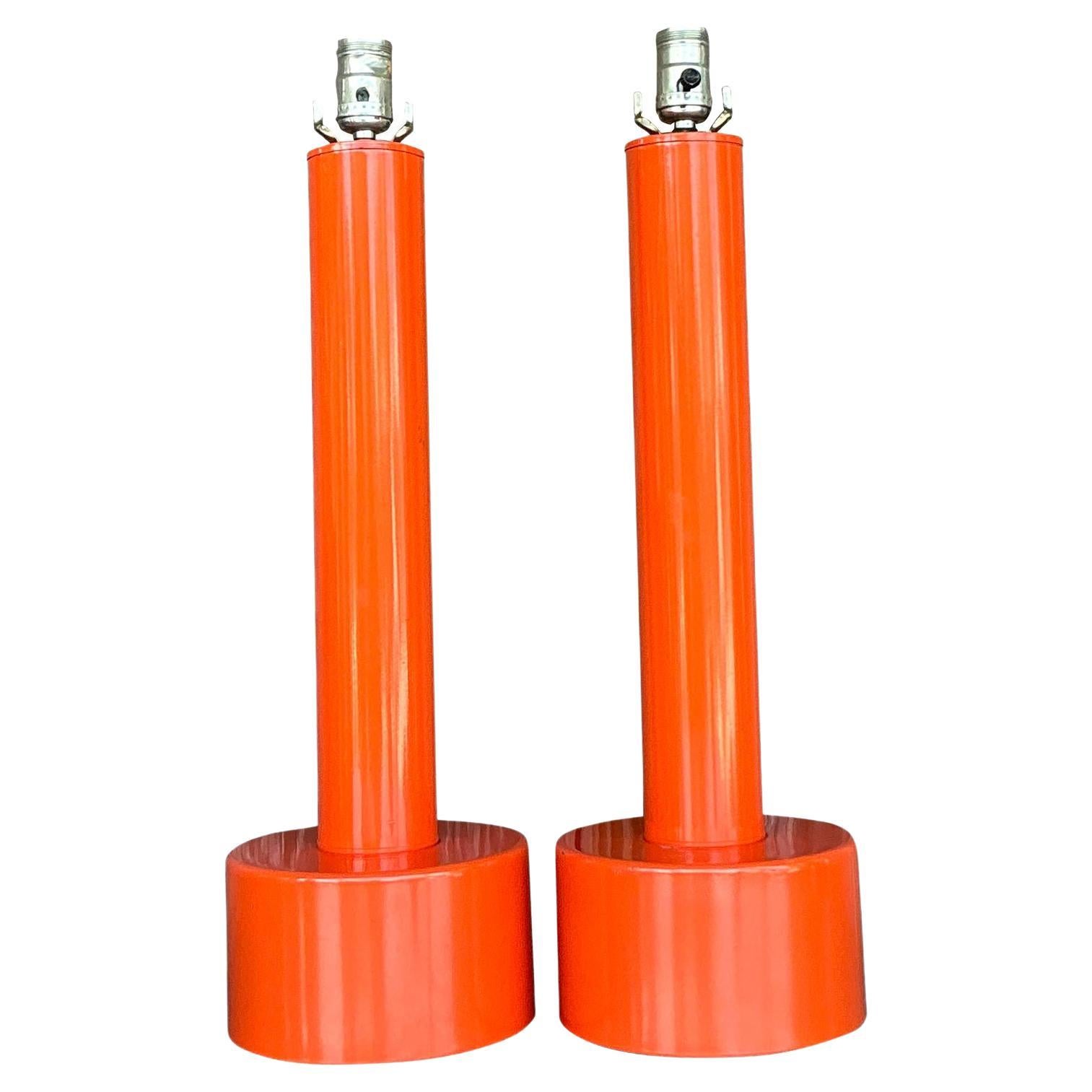 Lampes laquées vintage boho postmoderne - une paire en vente