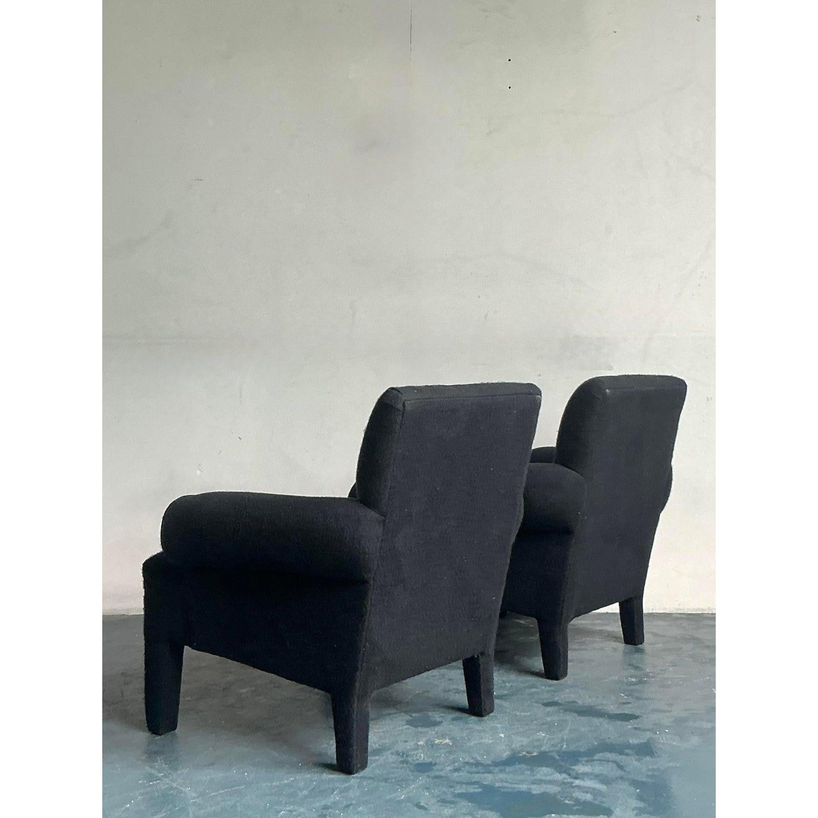 Vintage Boho Postmodern Lounge Chairs After Donghia - A Pair In Good Condition For Sale In West Palm Beach, FL