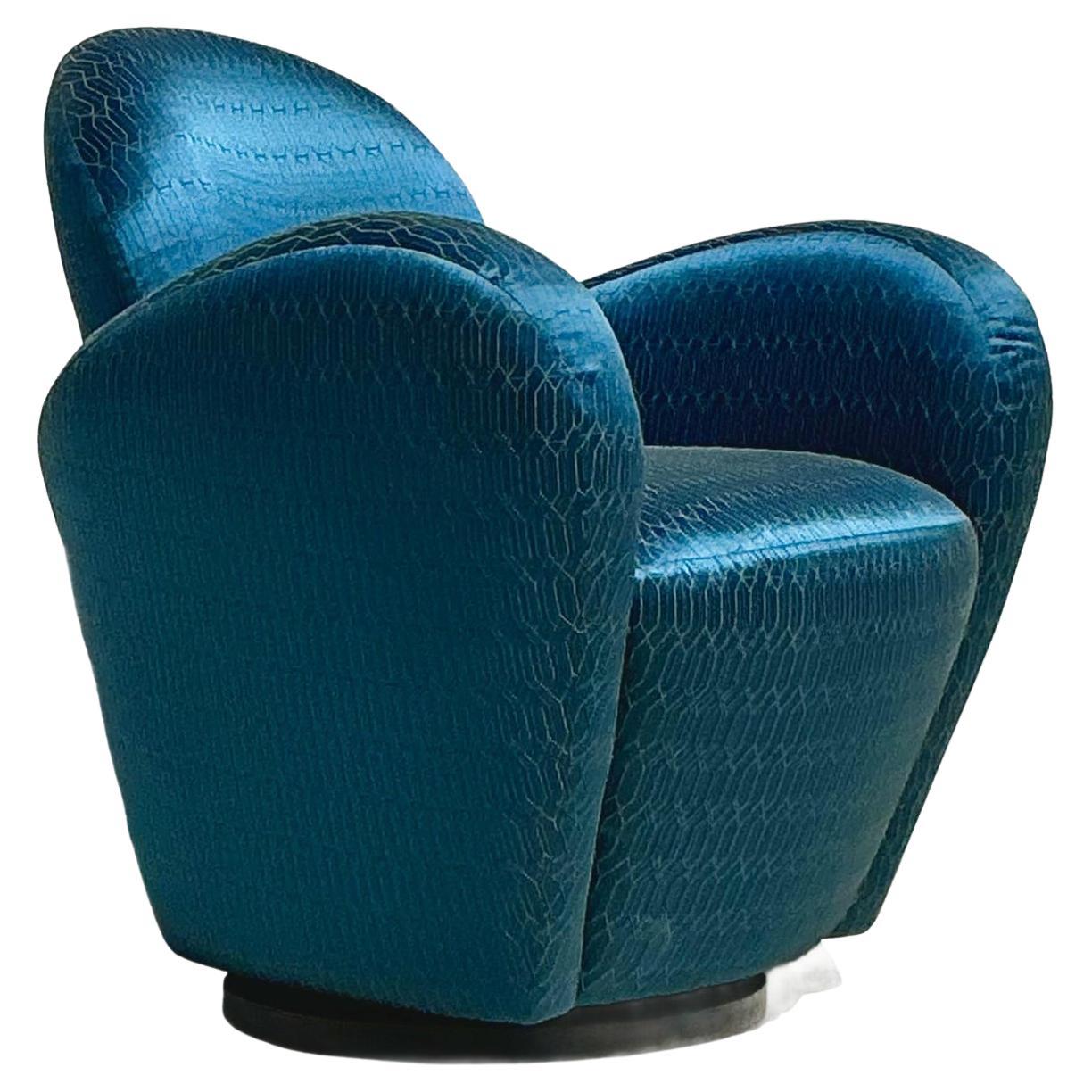 Vintage Boho Postmodern Swivel Chair After Michael Wolk for Directional