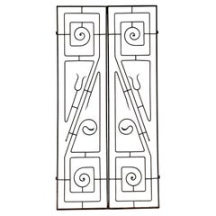 Vintage Boho Postmodern Wrought Iron Panels - A Pair