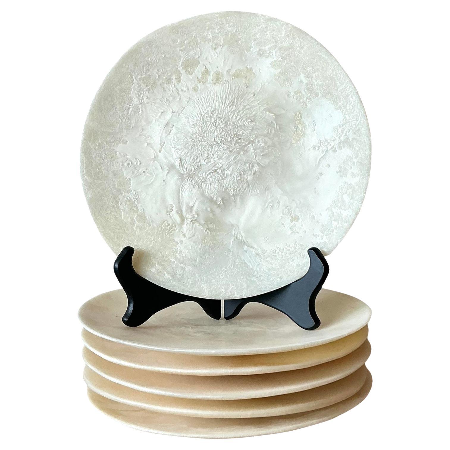 Vintage Boho Poured Resin Plates - Set of 6 For Sale