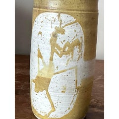 Vintage Boho Praying Mantis Studio Pottery Vase